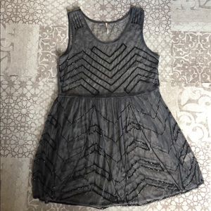 Free People beaded, sheer top/dress